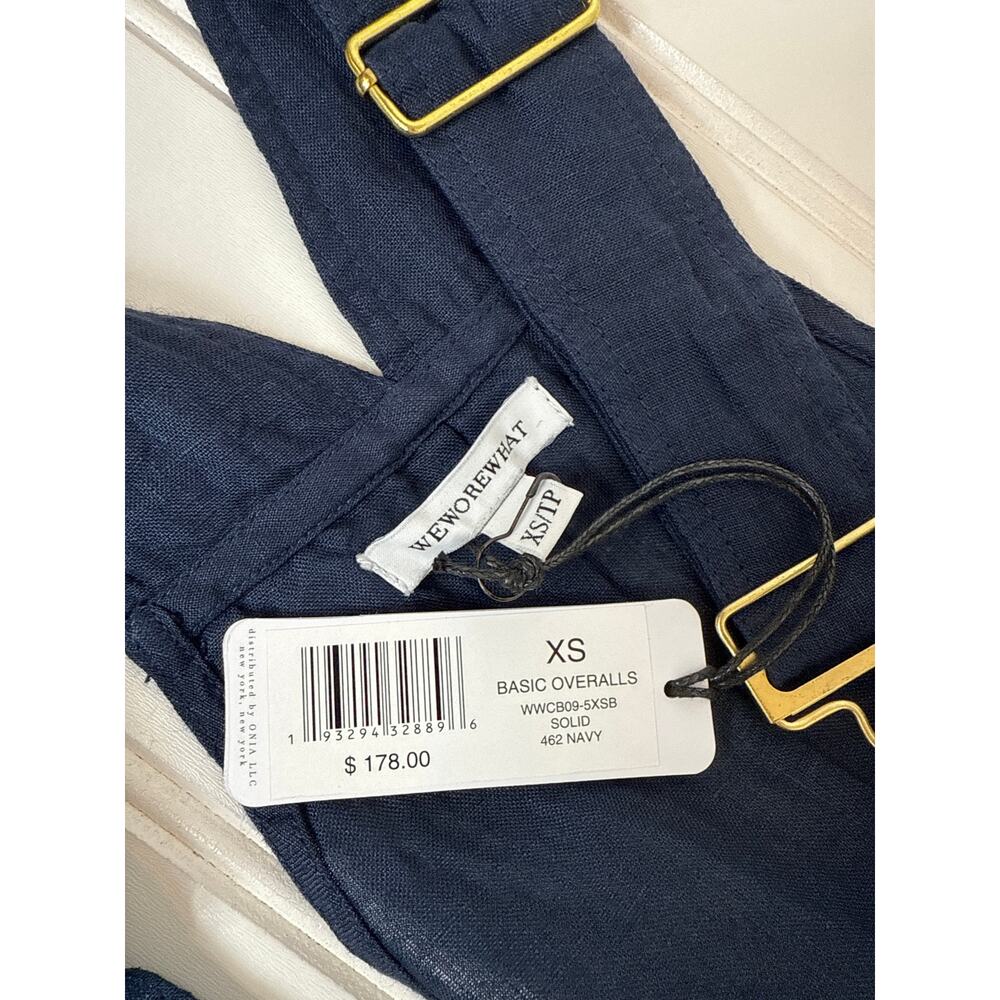 NWT WEWOREWHAT Solid Navy Basic Overall Jumpsuit … - image 4